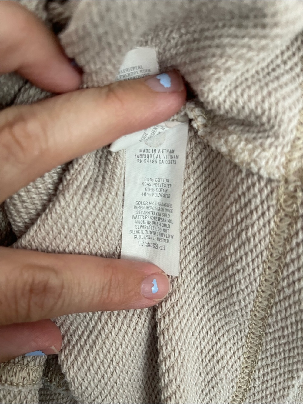 aerie Neutral Beige Cropped Crew Sweatshirt - Picture 4 of 4